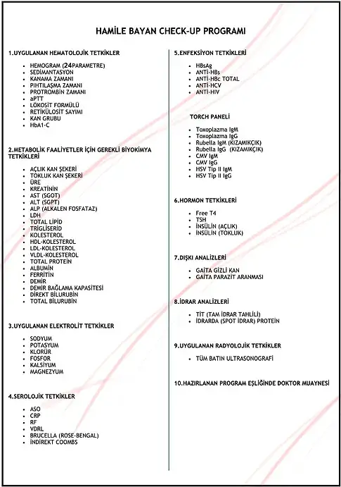 Hamile Kadın Check-up Programı