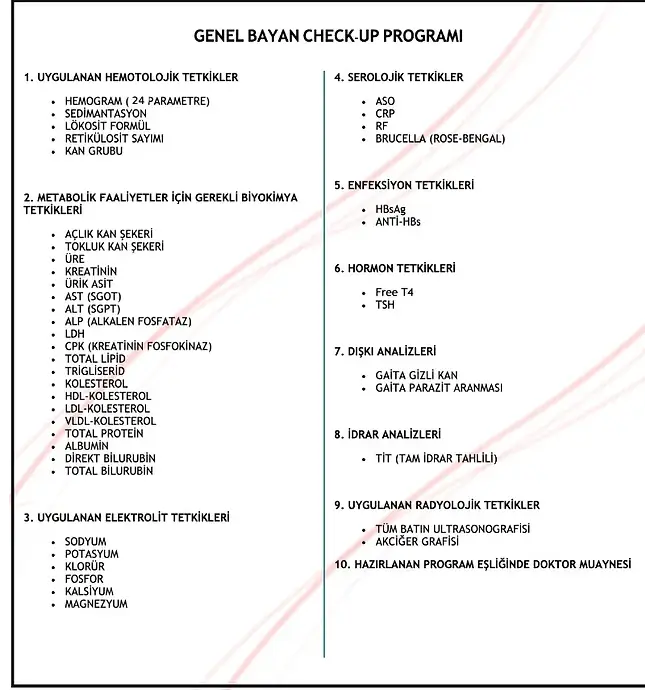 Genel Kadın Check-up Programı